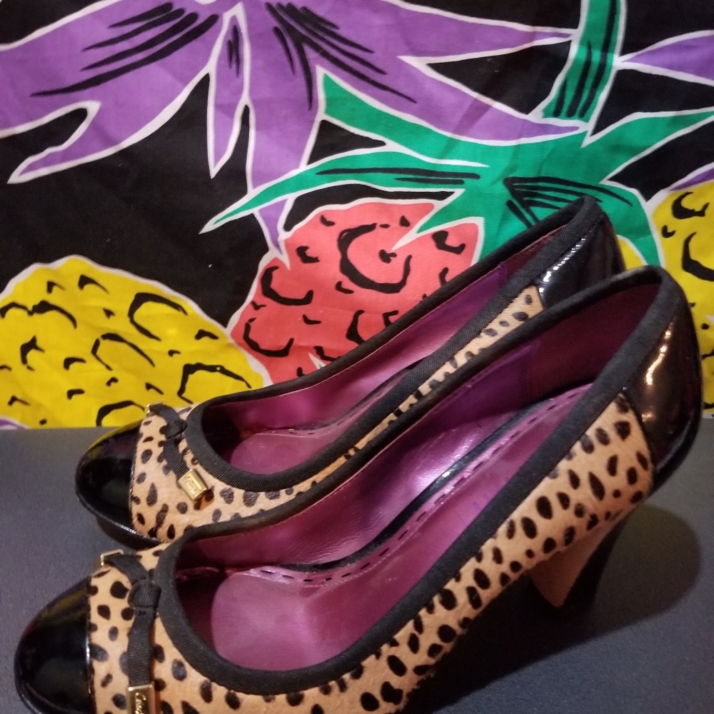 Coach poppy leopard calf hair pumps 7.5 - Picture 5 of 6